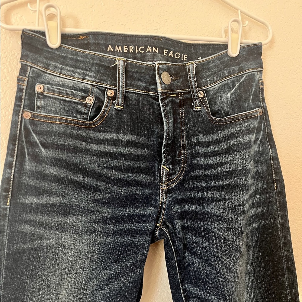 American Eagle 28x30 Outfitters Indigo Denim Skinny Distressed Next‎ Level Flex
